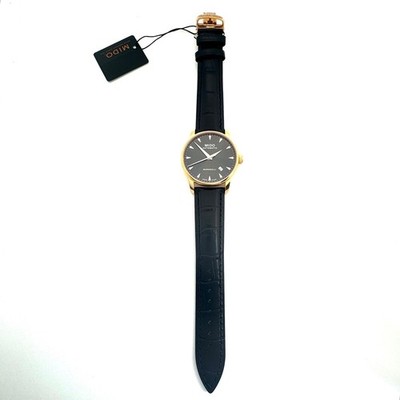 Mido Baroncelli M8600.3.13.4 Automatic Black Dial Gold Case Leather Men Watch