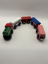 Wooden Train Track Mixed Wagons & Engine Rolling Stock Bundle