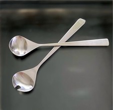 Vintage MID Century 60s Norstaal MAYA Norway 18/8 STAINLESS Steel SALAD Servers