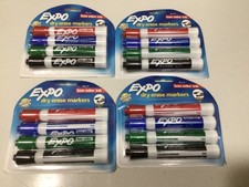 Expo Set of 4 Dry Erase Markers, Low Odor, Chisel Tip, 4 Packs 16 Total 80174