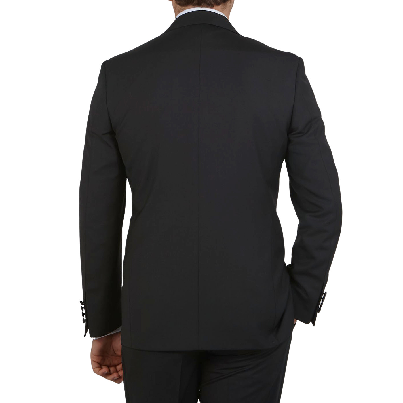 Canali Made In Italy Men's Smart Classic Professional Black Wool Peak Lapel Tuxe image 3