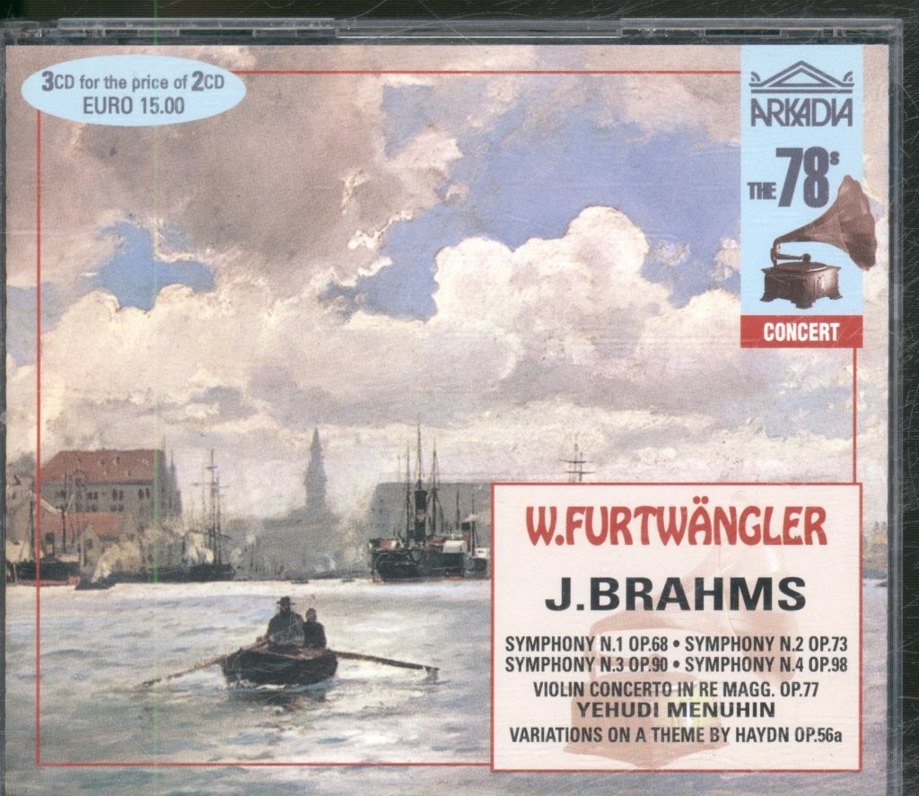 Wilhelm Furtwängler Brahms - Symphony N 1 triple CD Europe Arkadia 3 X CD 'The