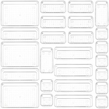 Plastic Clear Drawer Organizer Set 25 PCS Desk Makeup Jewelry Storage Bins