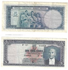 5 Lira ND(1952) Turkey Banknote # 154