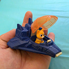 Blue Space Shuttle Toy, Orange Canopy, Small Figure, Space Theme