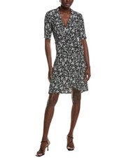 Ganni Printed Crepe Wrap Dress Women's