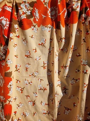 Vintage Finlayson Finland floral cotton tablecloth