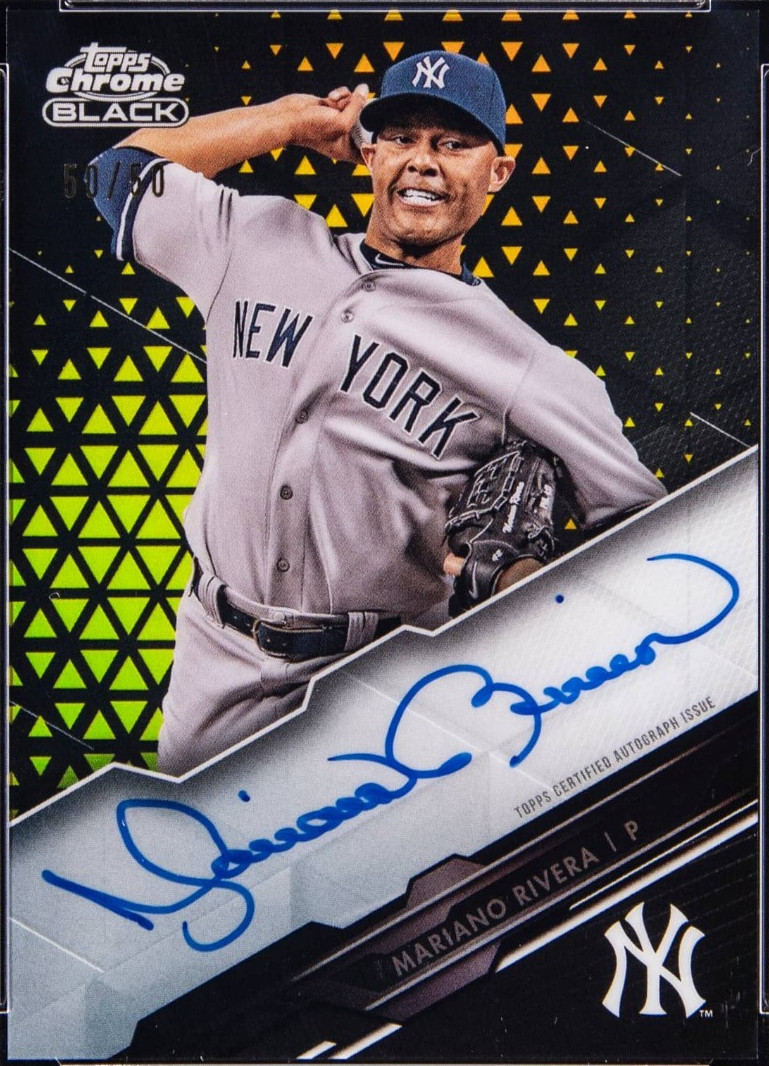 2020 MARIANO RIVERA TOPPS CHROME BLACK AUTO'D GOLD REFRACT #CBA-MR /50 PSA 10 view 2