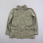 LL Bean Field Jacket Men's Large Beige Green Utility Cargo Barn Military OHYU2
