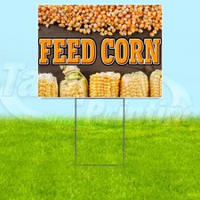 FEED CORN 18x24 Yard Sign Animals Plastic Corrugated WITH STAKE USA YS07713