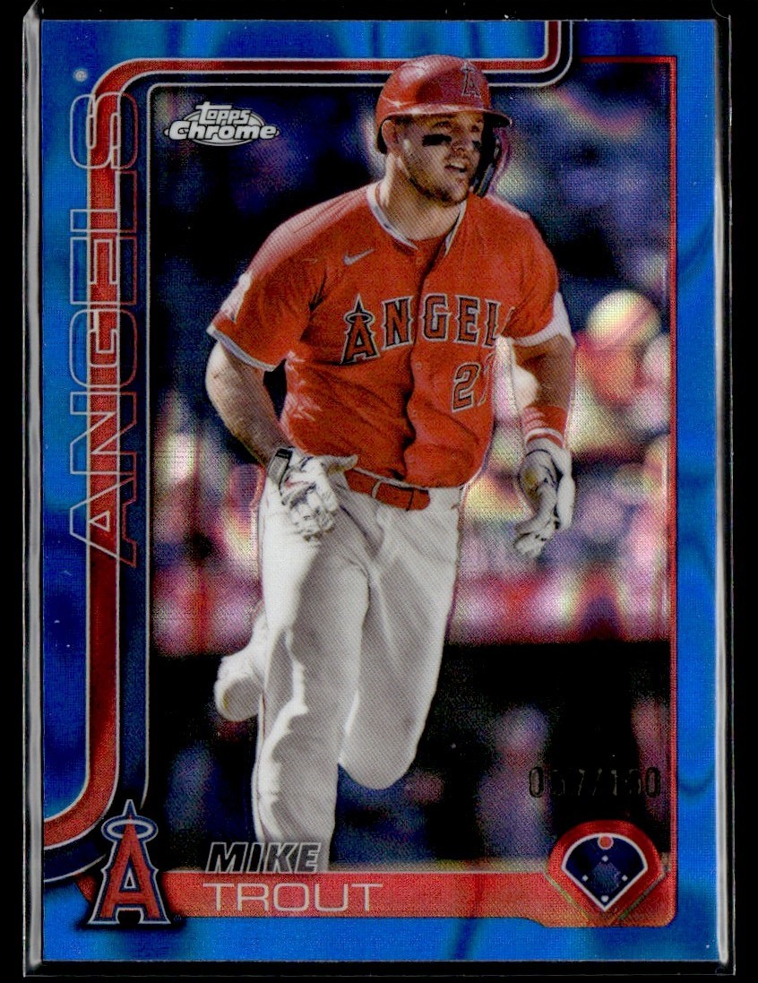 2025 Topps Chrome Blue Lava Mike Trout /150 Angels #100