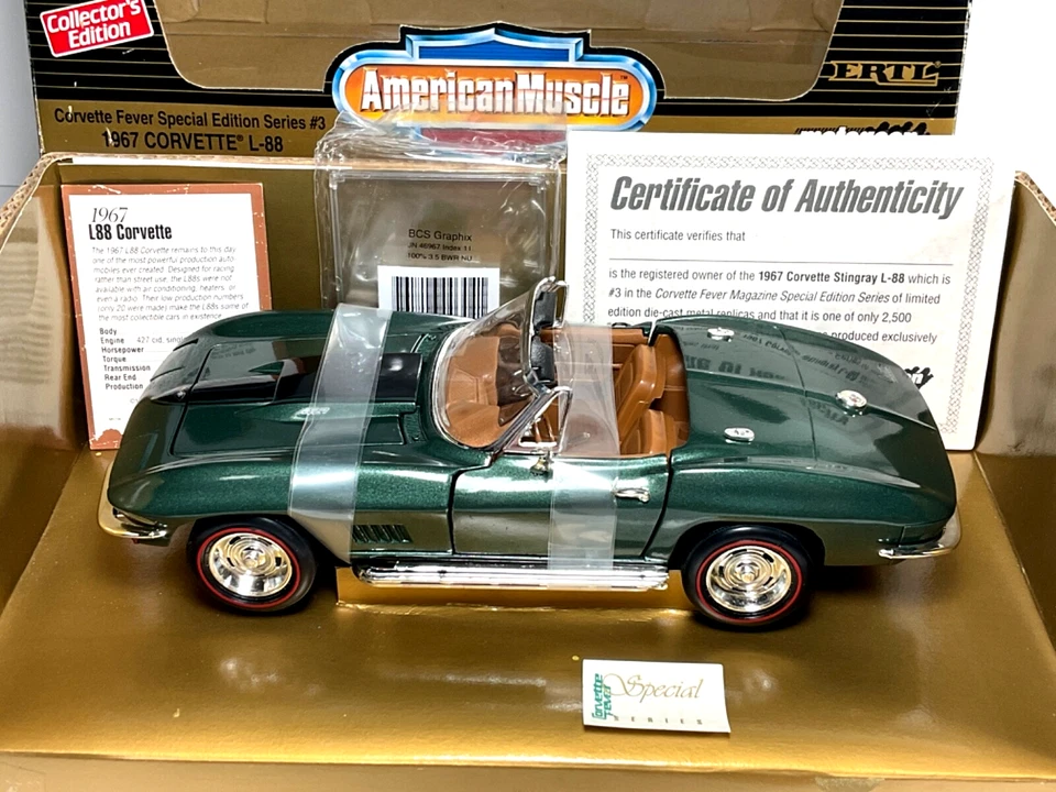 Ertl American Muscle 1967 CORVETTE FEVER SPECIAL EDITION #3 L-88 MOTOGEAR 1/2500 - Image 3 of 4