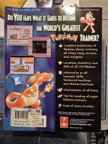 MINTY! RARE! Pokemon Blue Prima Official Strategy Guide Book Covers Red & Blue - Picture 2 of 12