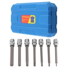 3/8 Drive Long Hex Allen Socket Set 7PC Metric 3-10mm CRV Steel Tool Kit