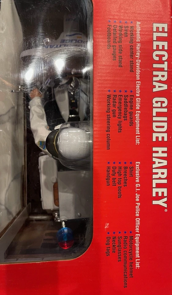 De colección G.I. Joe Electra Glide Harley-Davidson oficial de motocicleta en uniforme nuevo en caja Foto 4 de 4