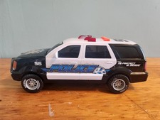 Kids Police SUV Toy - White and Black with Red Lights
