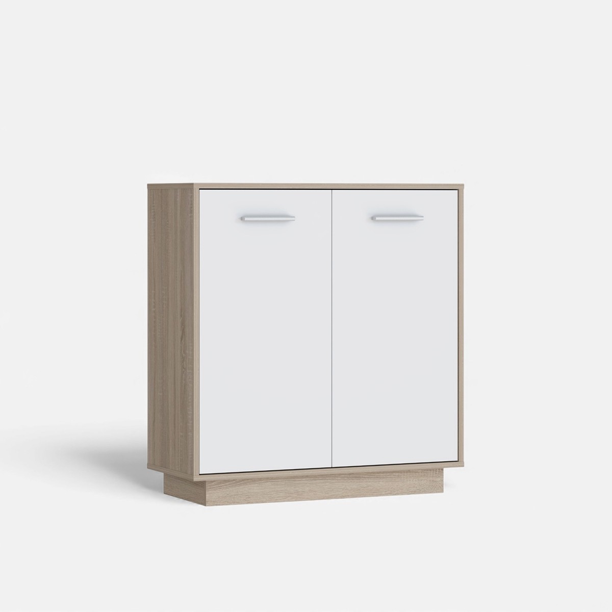 Buffet moderne chêne et blanc 83x88 Antuza pour ranger votre vaisselle en séjour