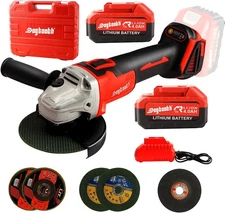 Max 21V 4-1/2'' Cordless Angle Grinder Set with 2 * 4.0 Ah Batteries, Compatible