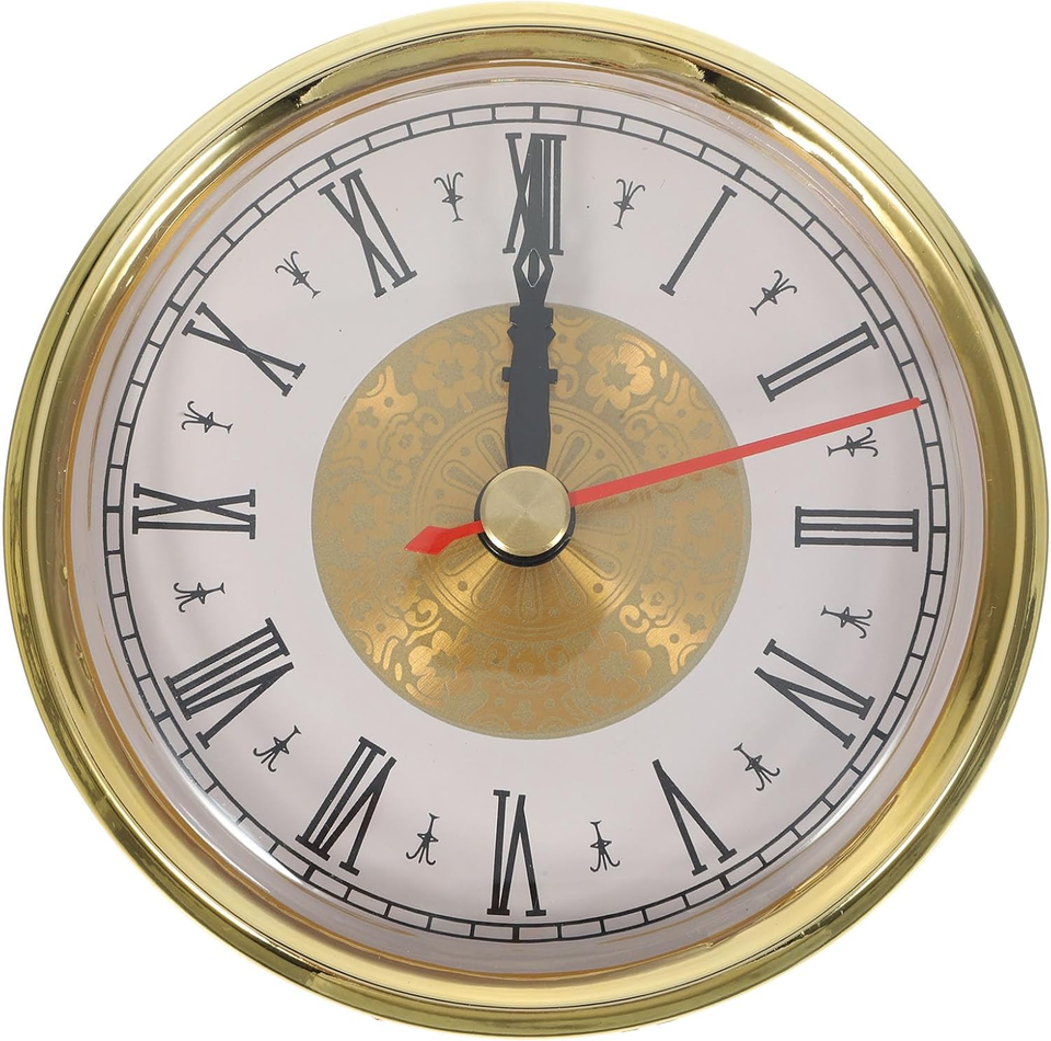 Retro Clock 3 Inch Quartz Clock Insert with Roman Numeral Dial Metal ...