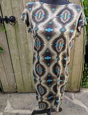 Beautiful Silk Geometric Print Mini Dress  By Tory Burch Sz 10/M