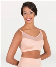 Body Wrappers Tween Shiny High Waisted Brief and Camisole Bra Blush Size 12-14