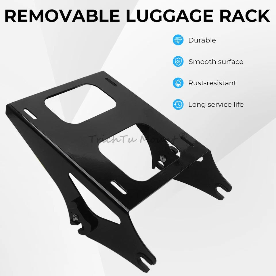 Steel Detachable Two Up Pack Mounting Rack For Harley Touring 2009-2013 Black - Image 4 of 4