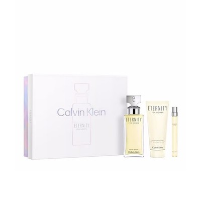 Eternity by Calvin Klein 3 Piece Gift Set For Women - 3.4 oz Lotion