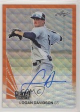 2019 Leaf Metal Draft 1990 Throwback Orange Wave 3/3 Logan Davidson Auto 3b3