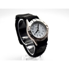 Womens Timex Quartz 27mm Watch New Battery Black Band White Dial Arrow Style Bez