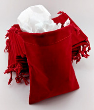 23 Each RED 4x5 Inches Jewelry Pouches Velvet Gift Bags DrawStrings, New
