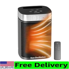 Quiet 1500W PTC Space Heater with Remote and Adjustable Modes for Home & Office