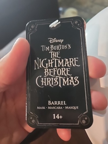 Licensed Disney Nightmare Before Christmas Barrel Mask Accessory Adult 2018 NWT - Picture 2 of 4