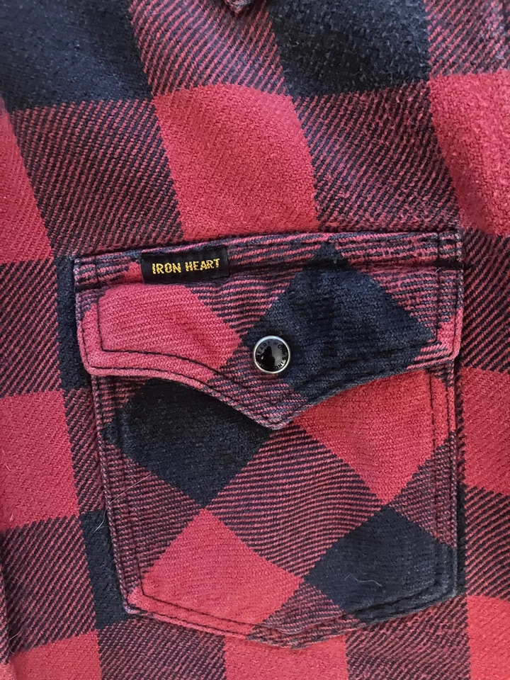IRON HEART IHSH 232 12oz Ultraheavy Flannel UHF Shirt M | Buffalo Check Slim - Bild 3 von 4