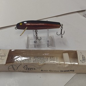 Vieux Leurre A C Shiner 675 Noir/or – Crankbait Flottant Vintage Pour Bass