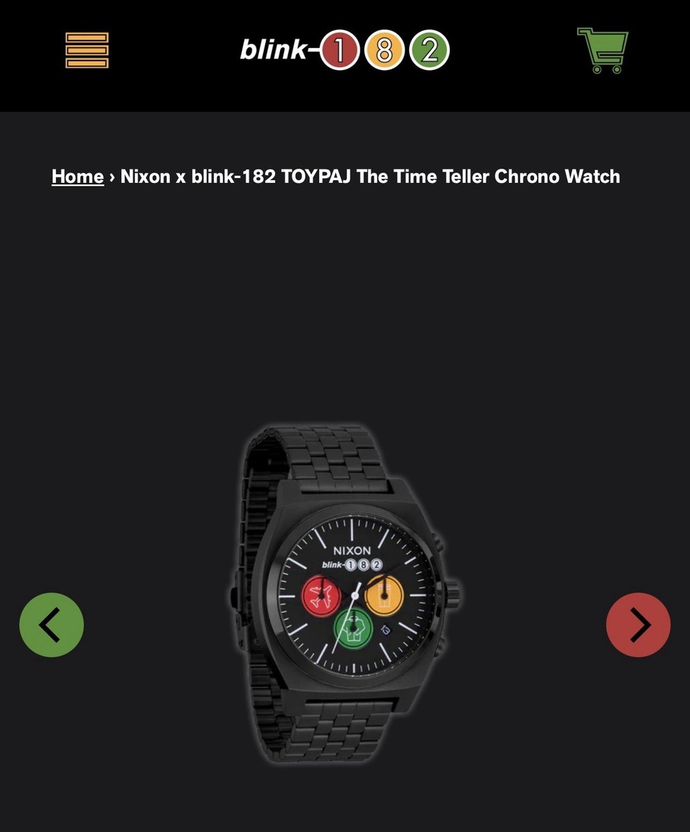 kenji　時間限定 Nixon x blink-182 Time Teller Chrono 40mm Black Steel Chronograph