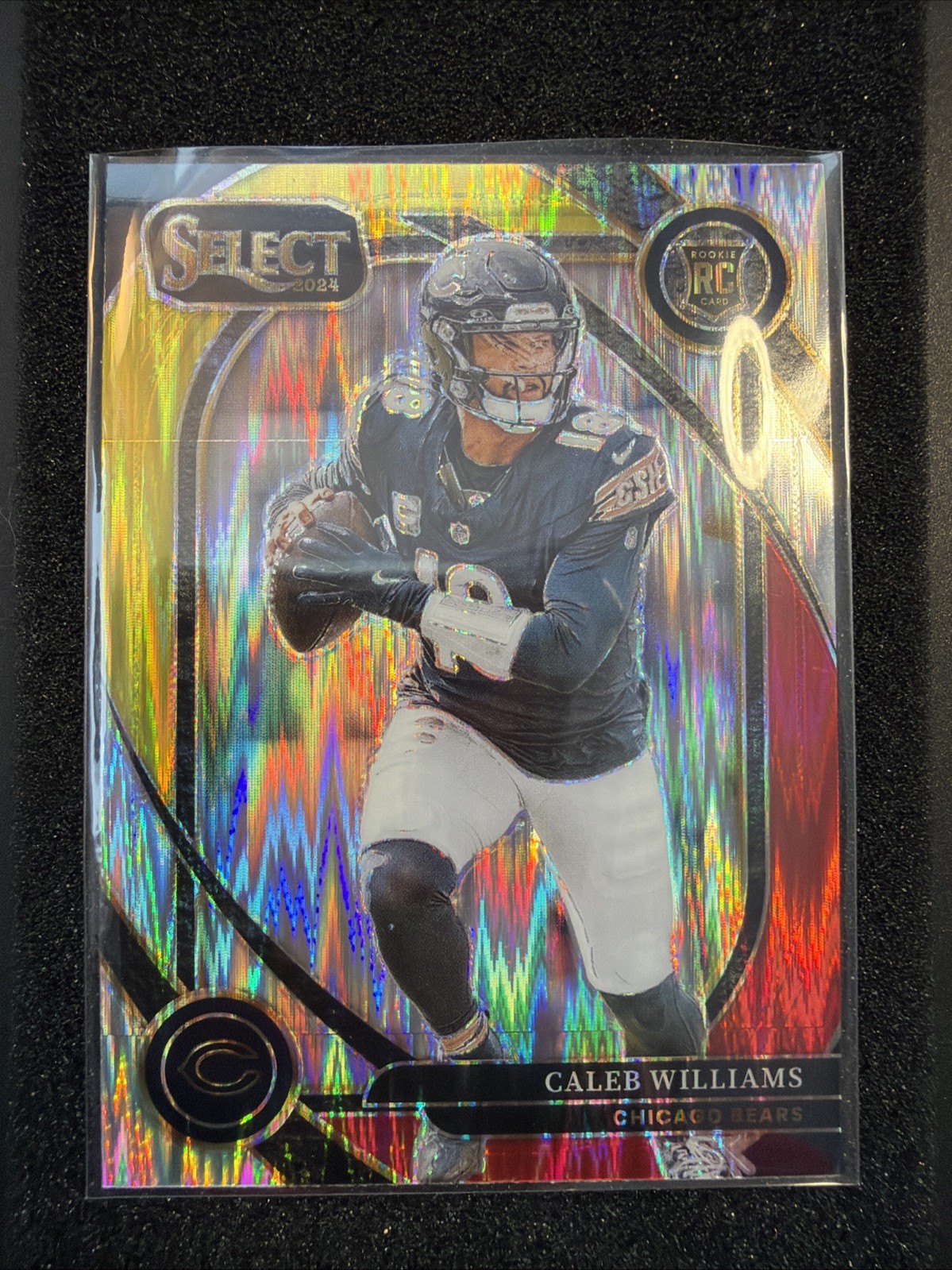 2024 Panini Select - Club Level Caleb Williams #216 Red & Yellow Shock Prizm...