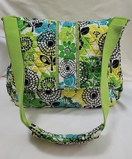 Vera Bradley Diaper Bag in Limes Up, Crossbody, Messenger Bag Style, 11 Pockets