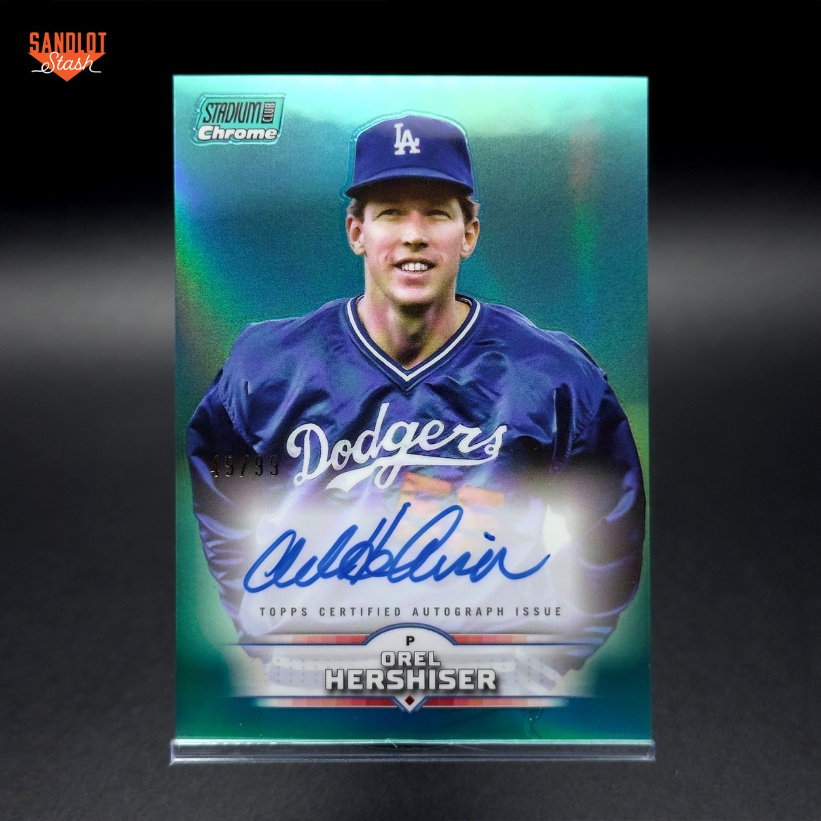 Orel Hershiser Auto Turquoise Refractor /99 2025 Stadium Club Chrome Dodgers