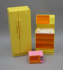 Vintage 1978 Barbie Dream Kitchen Stove Microwave Refrigerator Replacement DAMAG