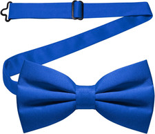 Solid Color Pre-tied Bow Tie Adjustable Bowtie for Men