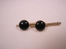 SINGLES 2 5/16" Black Round Vintage SWANK Formal Tux Prom Groom Shirt Stud b252