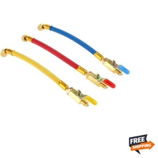 R134A R410A R22 R12 Charging Hoses and Ball Valve Set, Air Condition Refriger...