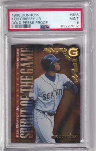 Ken Griffey Jr 1998 Donruss Gold Press Proof #386 PSA 9 Spirit of the Game /500