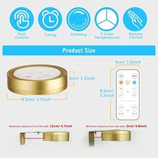 2PACK Picture Light LED Battery Operated Wall Light for Paintings,Wireless Dimma