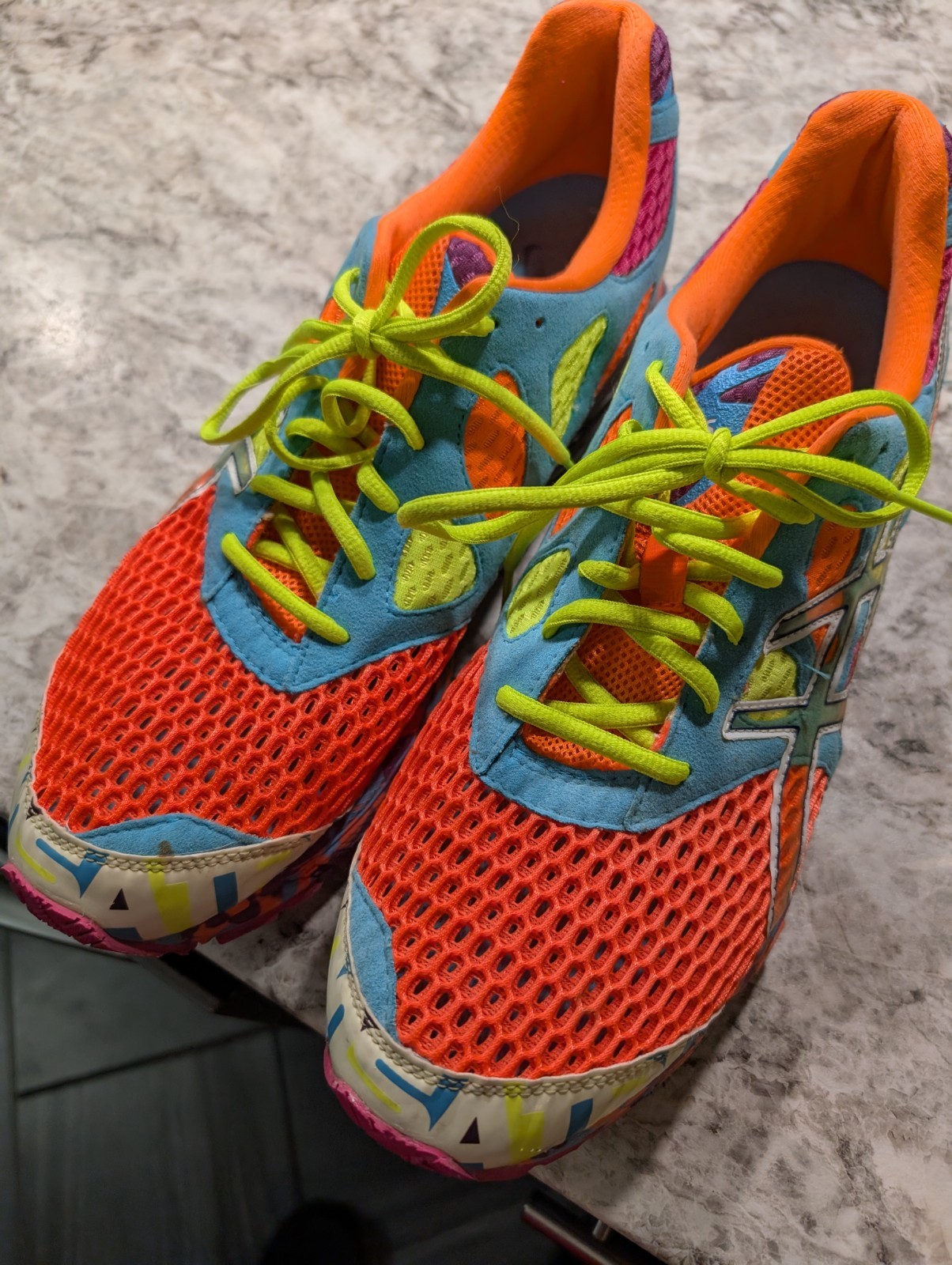 ASICS Gel Noosa Tri 7 Neon Orange Men's 14 Running Shoes