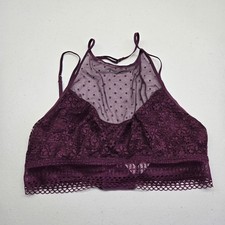 Victoria's Secret Women Bra Medium Purple Polka Dot Bralette Wireless