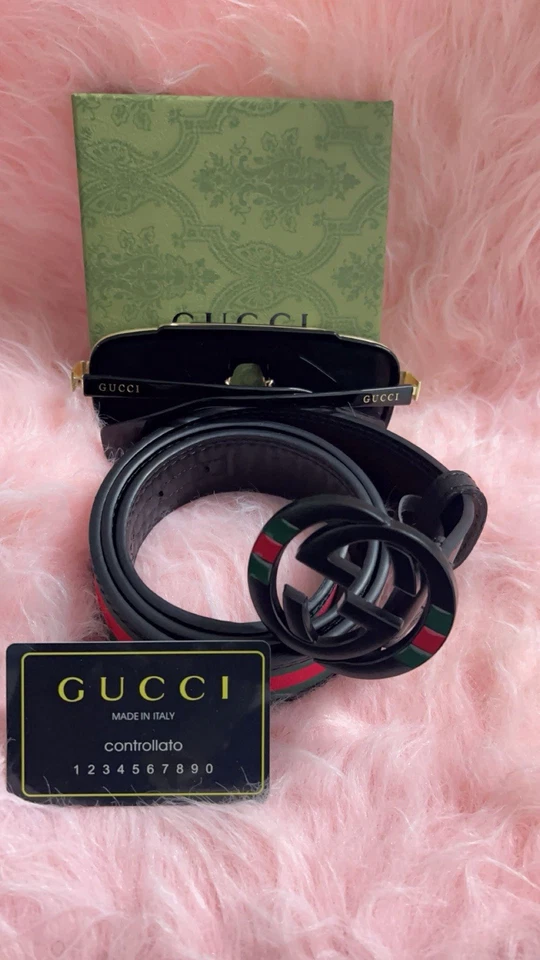 Gucci Set  Belt Glasses And Watch - Image 2 of 4