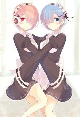 Anime ReZero girls kara hajimeru isekai seikatsu rem ram Custom 11x17 Poster