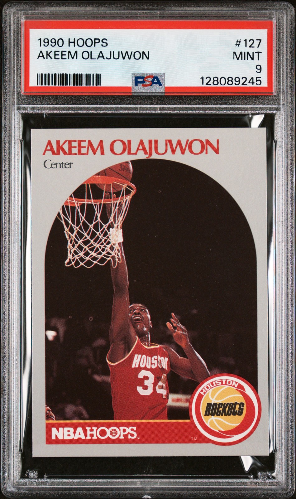 1990 HOOPS #127 AKEEM OLAJUWON PSA 9