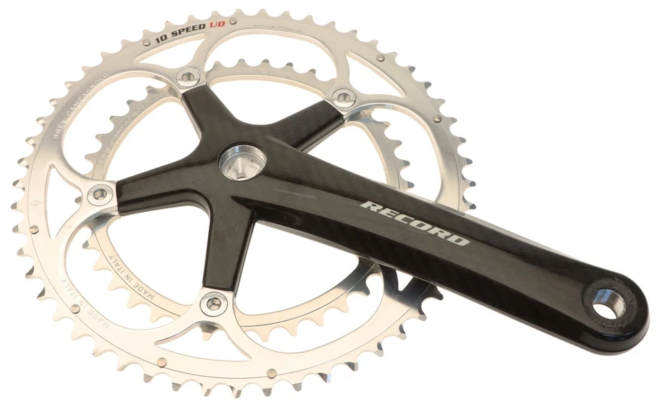 Juego de bielas de carbono Campagnolo Record 10 velocidades 53/39T 172,5 mm cónicas cuadradas NUEVO EN STOCK NUEVO Foto 3 de 4